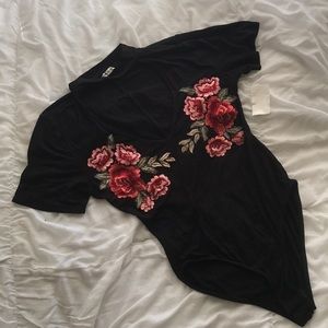 Black Bodysuit w/ Choker Collar Size Small